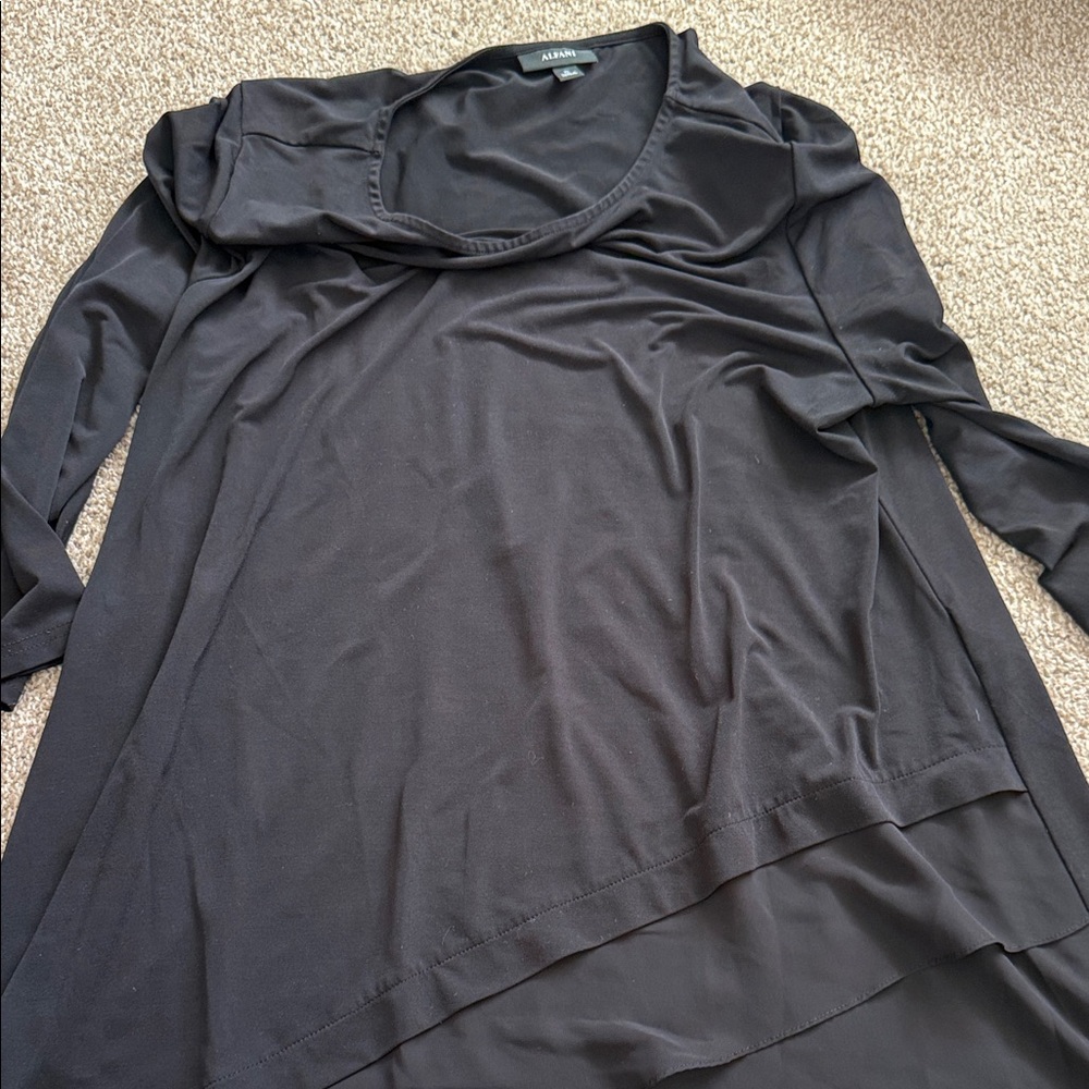 Alfani Charcoal Asymmetrical Blouse